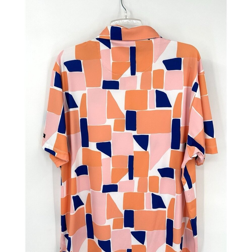 BAD BIRDIE short sleeve golf polo abstract print 2XL performance block party - Picture 7 of 9